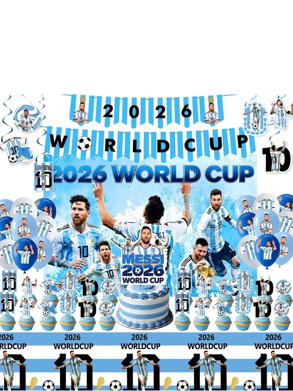 Argentina Blue & White 2026 World Cup Party Kit